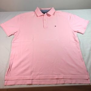 Tommy Hilfiger Pink Polo Shirt Mens Size Large